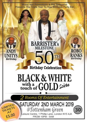 2019 Birthday Party for Barristers 50th Milestone, Andy Unity & Robo Ranks