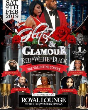 Pre Valentine Red White & Black Glitz and Glamour Soiree Dinner Dance